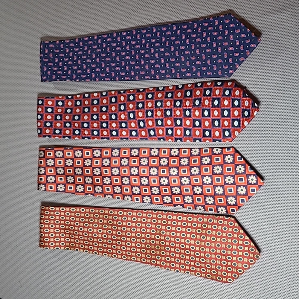 American Traditions Crossbow Pfizer Ralph Lauren Red Blue Silk Necktie Lot